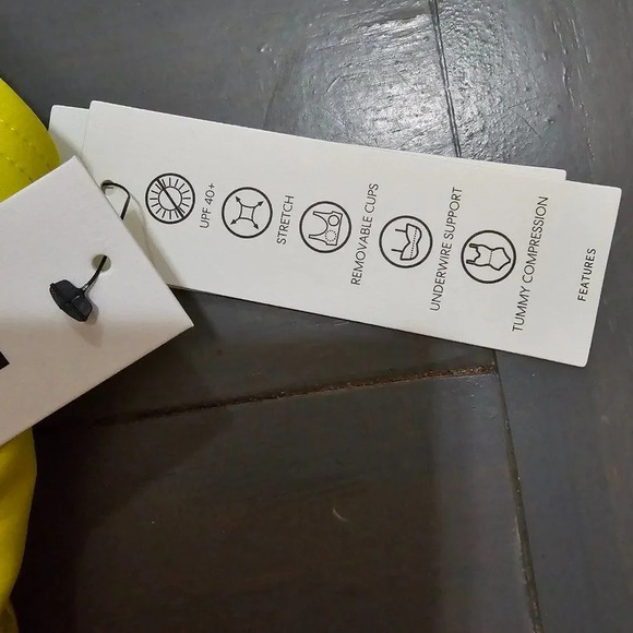 DKNY Women Bright Yellow Ruffle Detail underwire One Piece Swimsuit Size Medium - Picture 7 of 12